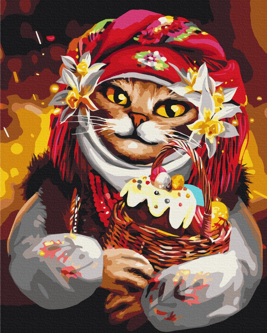 Картина за номерами "Великодня киця  ©Маріанна Пащук"