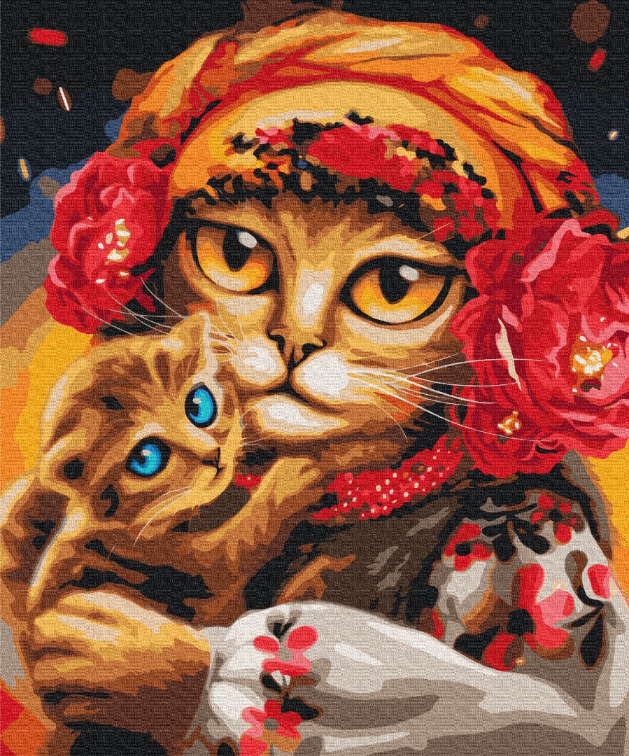 Картина за номерами "Сім'я котиків ©Маріанна Пащук"