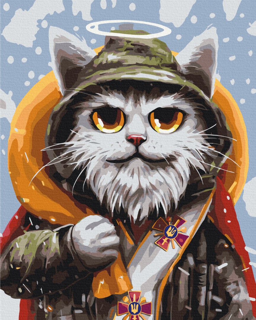 Картина за номерами "Котик святий Миколай ©Маріанна Пащук"