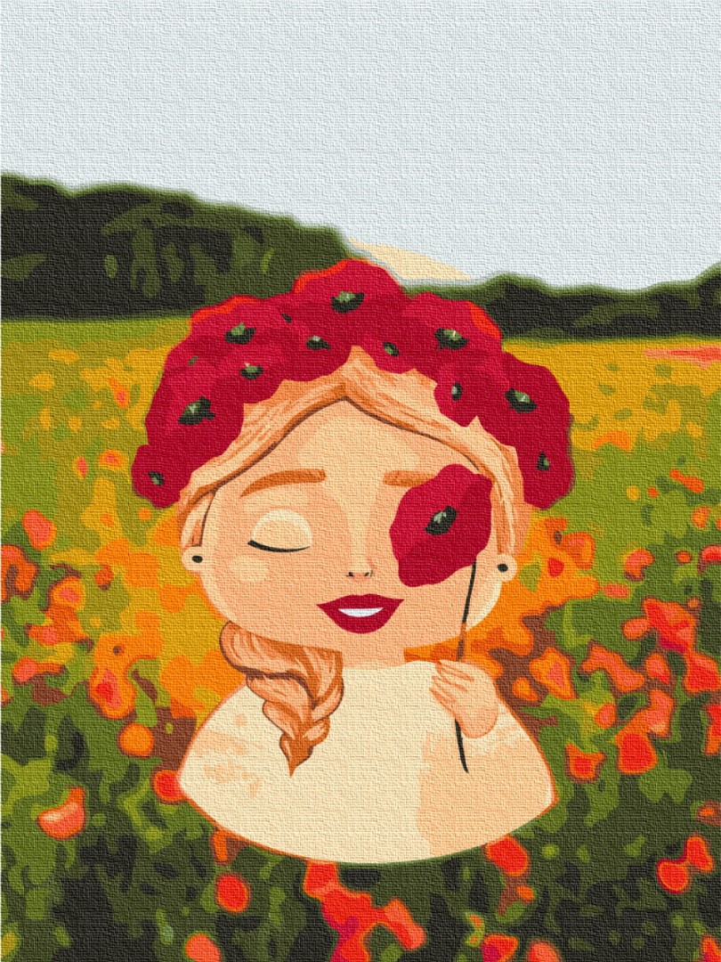 Картина за номерами "Маковий віночок ©Лілі Демачкович"