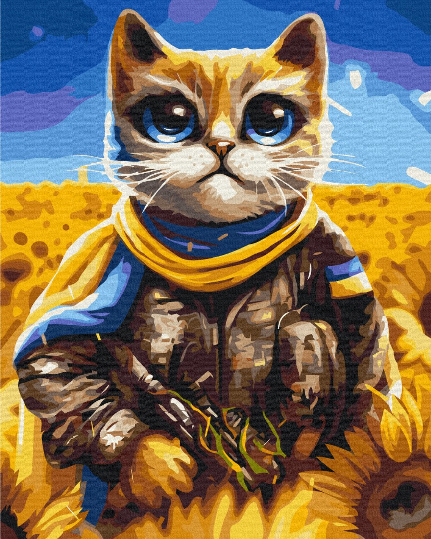 Картина за номерами "Котик Герой© Маріанна Пащук"