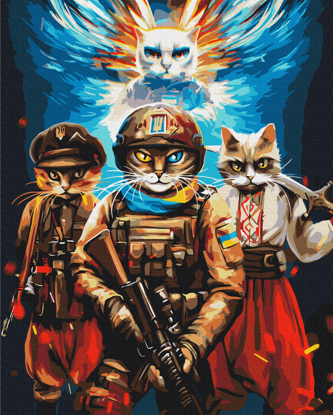 Картина за номерами "Коти Воїни © Маріанна Пащук"