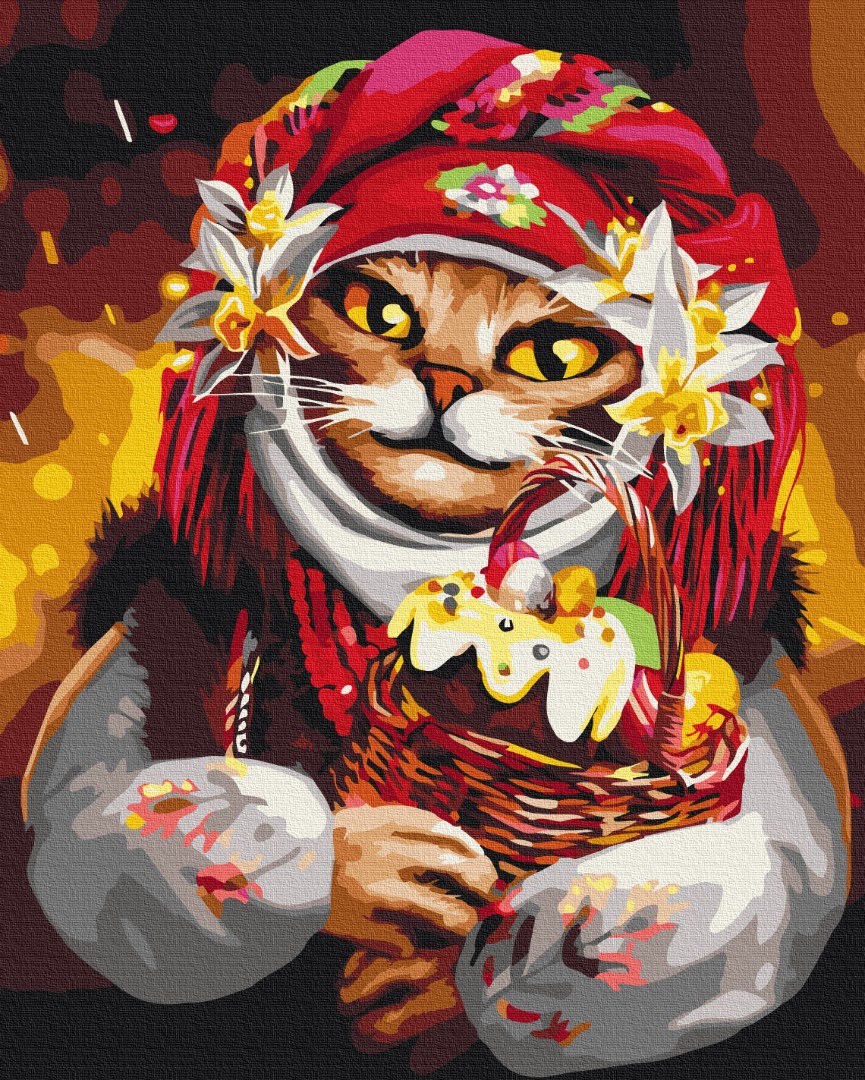 Картина за номерами "Великодня киця  ©Маріанна Пащук"