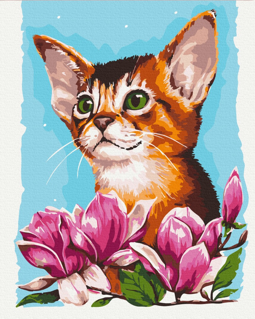 Картина за номерами "Котик в квітах © Anna Kulyk"