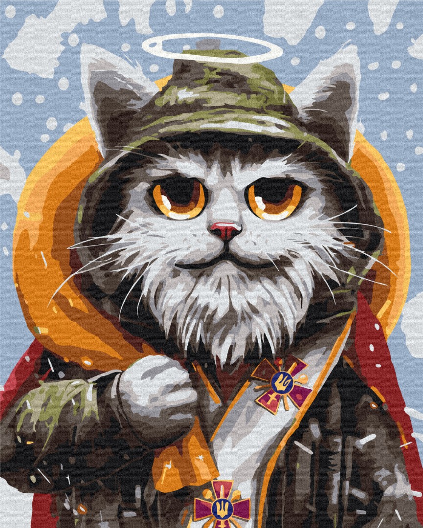 Картина за номерами "Котик святий Миколай ©Маріанна Пащук"