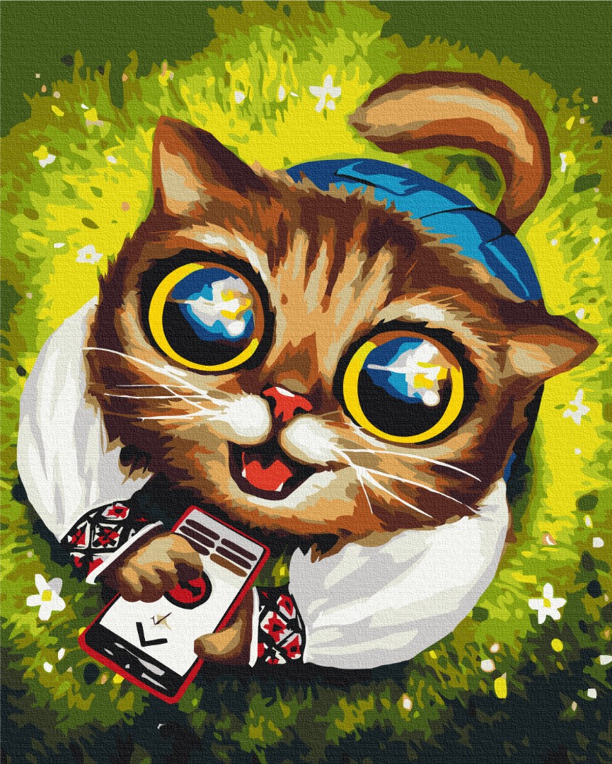 Картина за номерами "Котик з ППО © Маріанна Пащук"