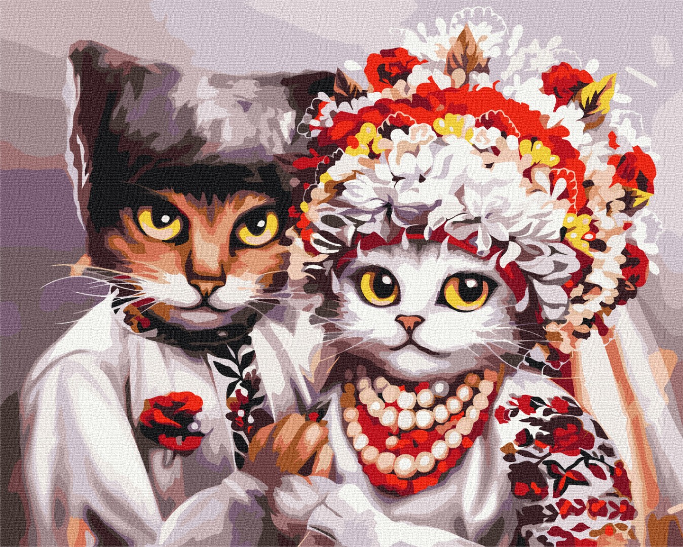 Картина за номерами "Весілля українських котиків ©Маріанна Пащук"