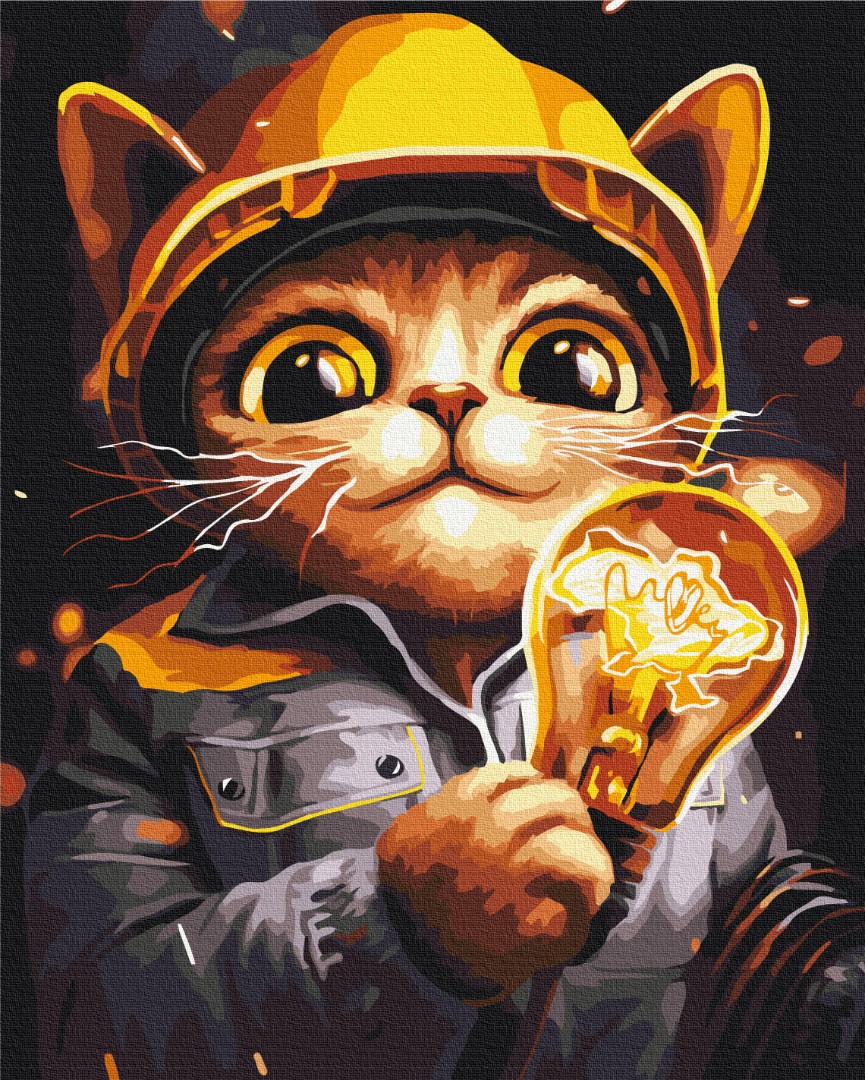 Картина за номерами "Котик Енергетик ©Маріанна Пащук"