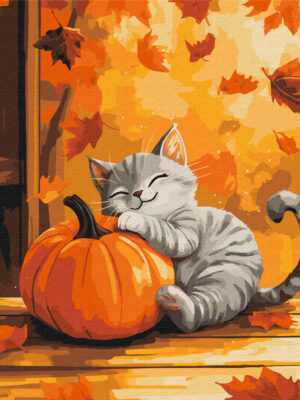 Котик з гарбузом